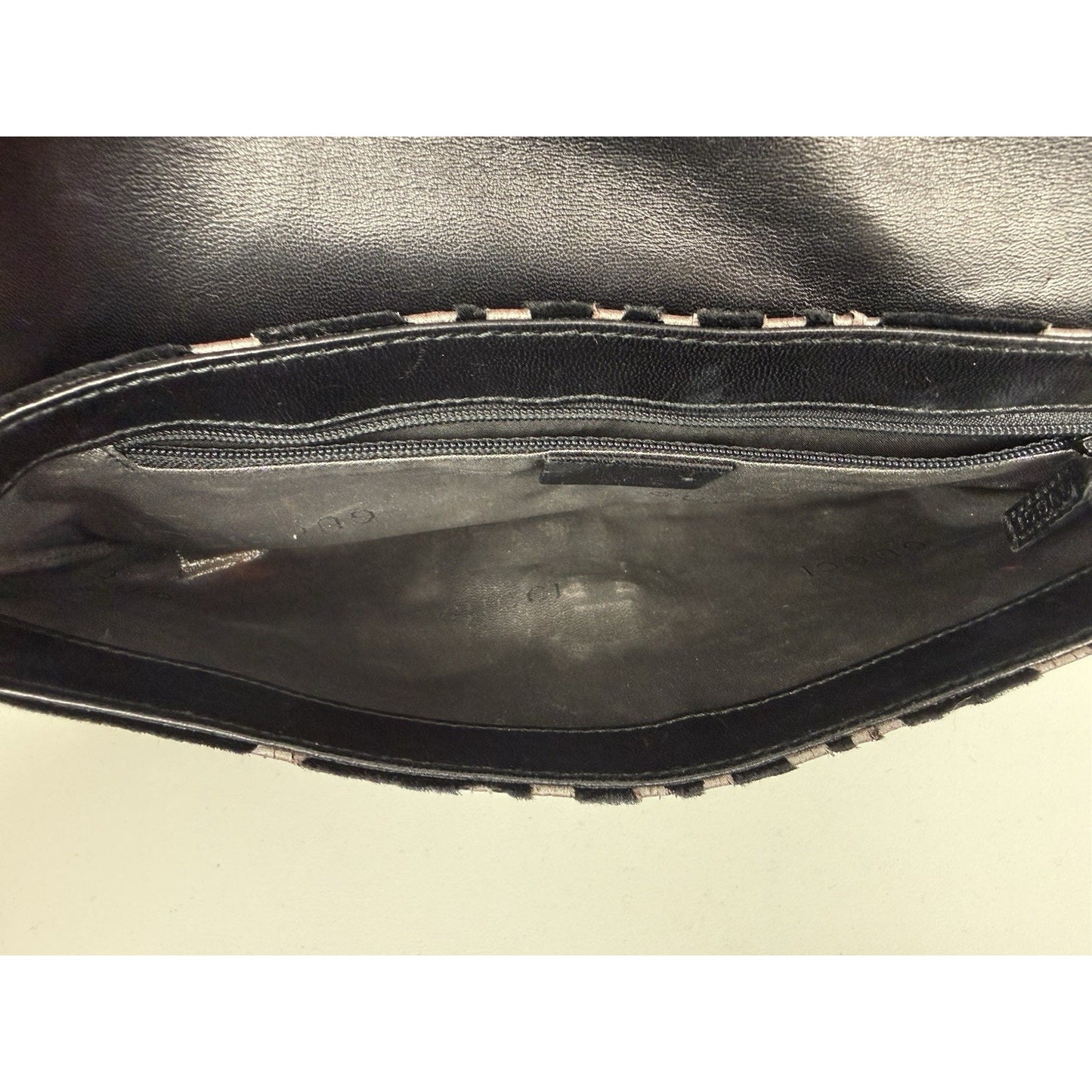 Gucci Vintage Velvet Devore Chain Black Shoulder Bag