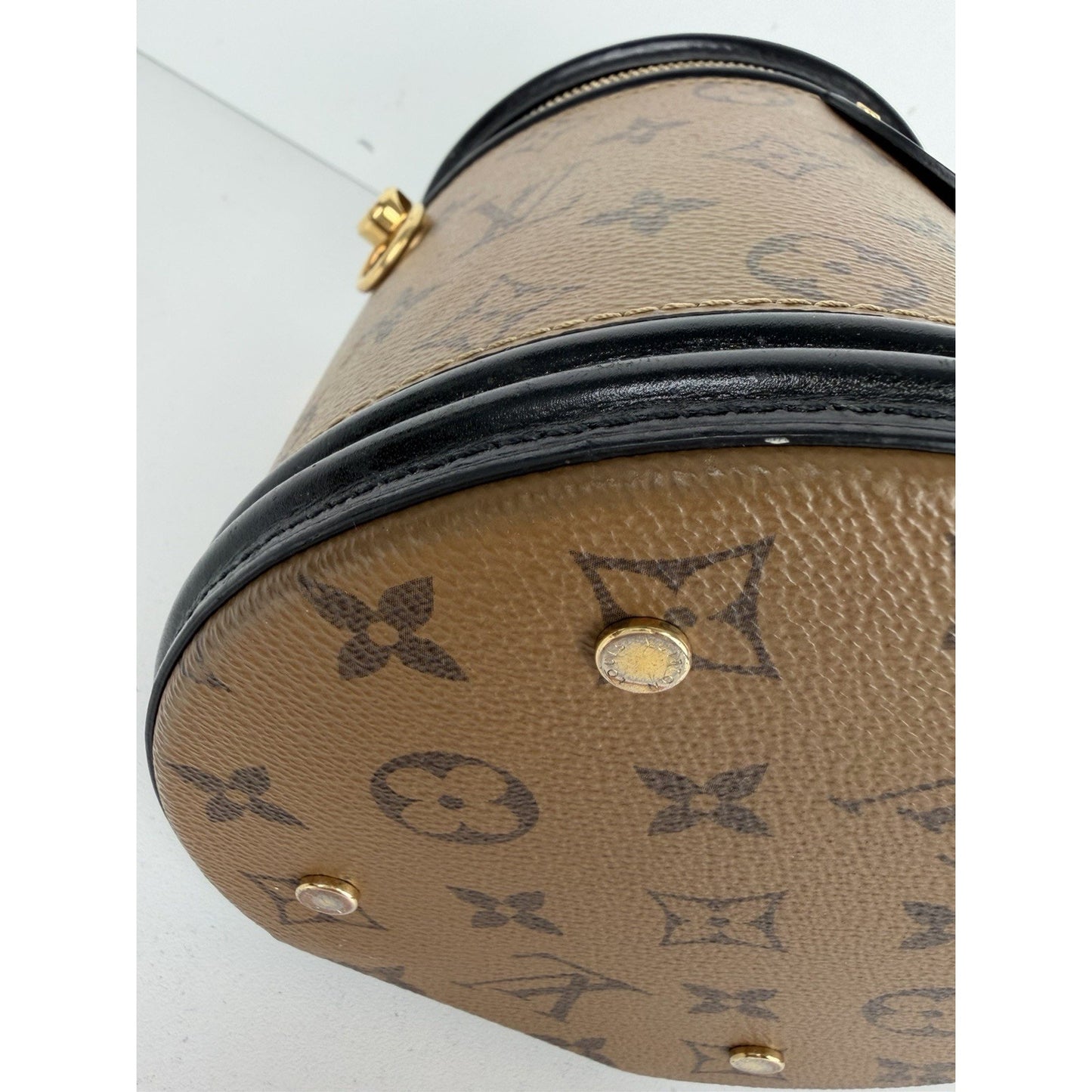 Louis Vuitton Cannes Handbag in Brown LV Reverse Monogram Coated Canvas NFC B-6