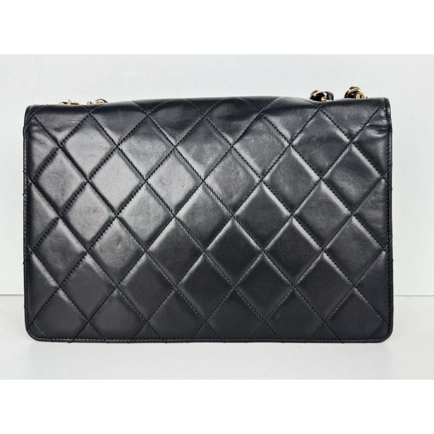 CHANEL Leather Quilted Golden Class Flap Black B-6