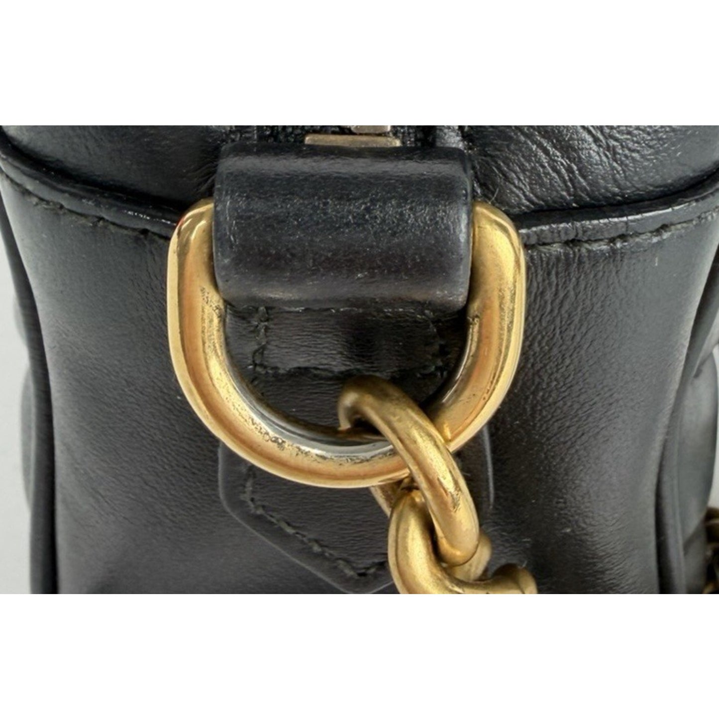 Gucci GG Marmont Small Camera Bag in Black Matelasse Chevron Leather S-07