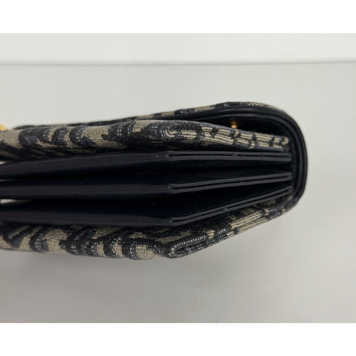 Christian Dior Saddle 5 Gusset Compact Wallet in Blue Oblique Canvas 2023