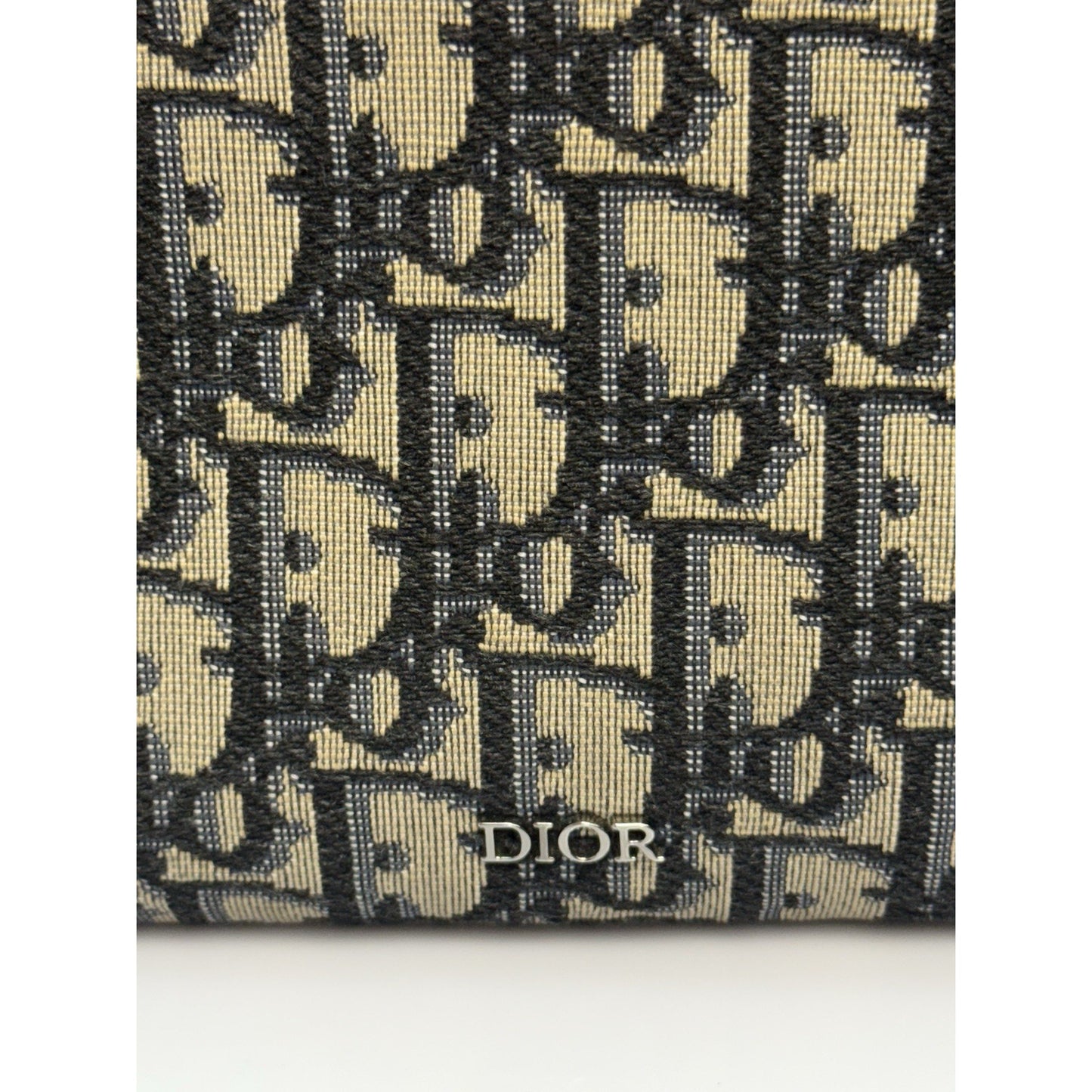 CHRISTIAN DIOR Oblique jacquard Wristlet Pouch Blue