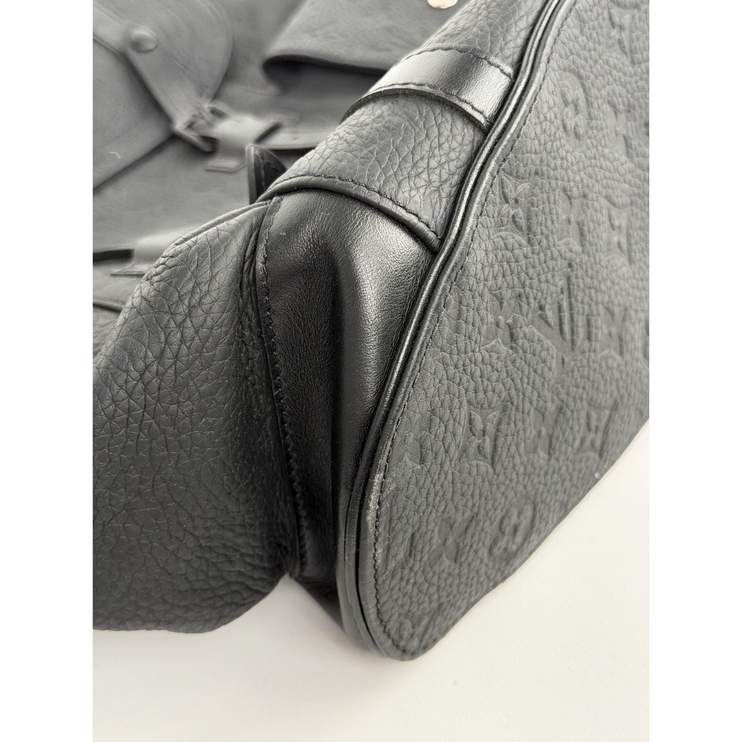 Louis Vuitton Christopher PM Backpack Black Embossed LV Monogram Leather NFC E-4