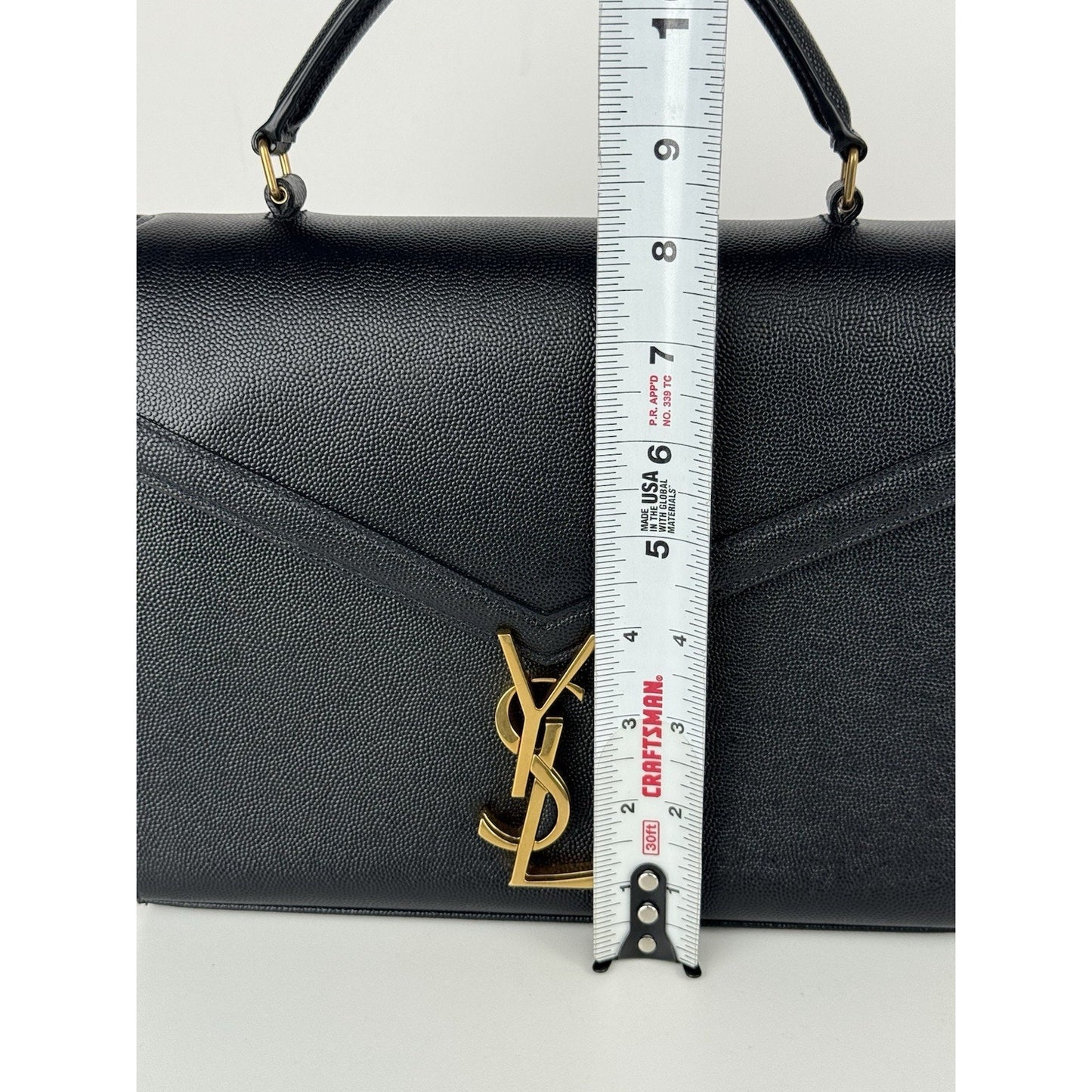Saint Laurent Cassandra Mini Top Handle Women's Bag in Grain Embossed Leather
