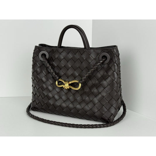 Bottega Veneta Black Nappa Intrecciato Small Andiamo Bag
