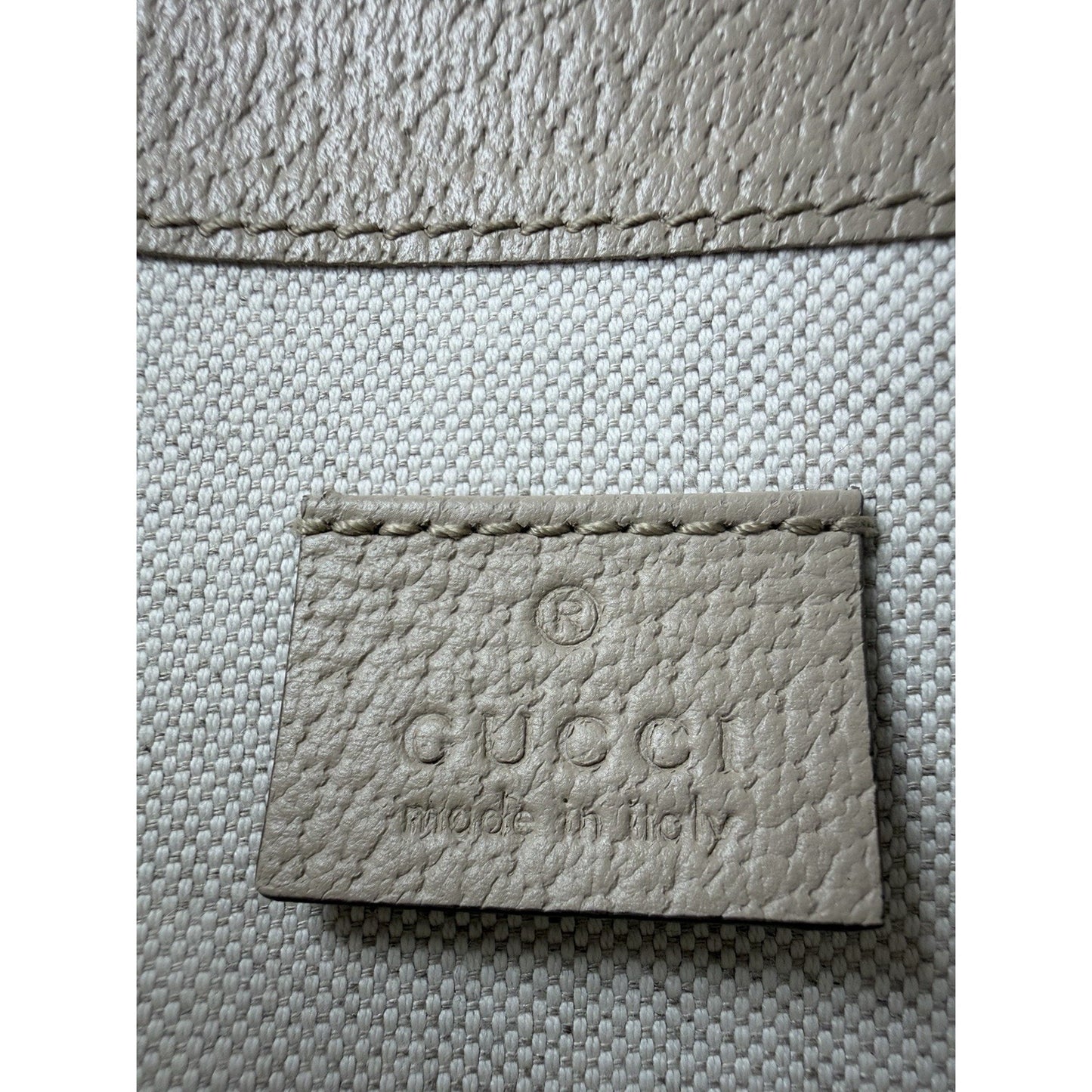 Gucci Horsebit 1955 Mini Bag in Beige and White GG Supreme Coated Canvas S