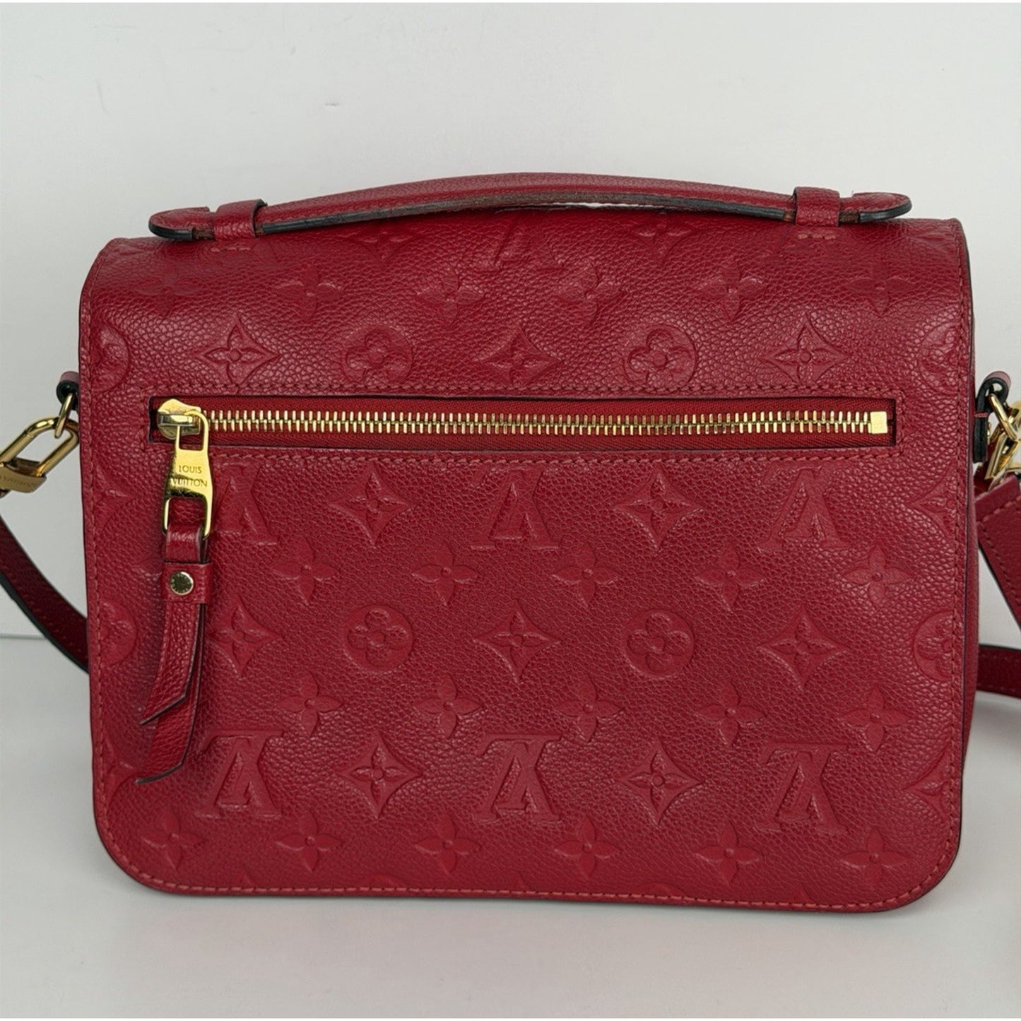 Louis Vuitton Pochette Metis Shoulder Bag Red Monogram Empreinte Leather 2018 B5