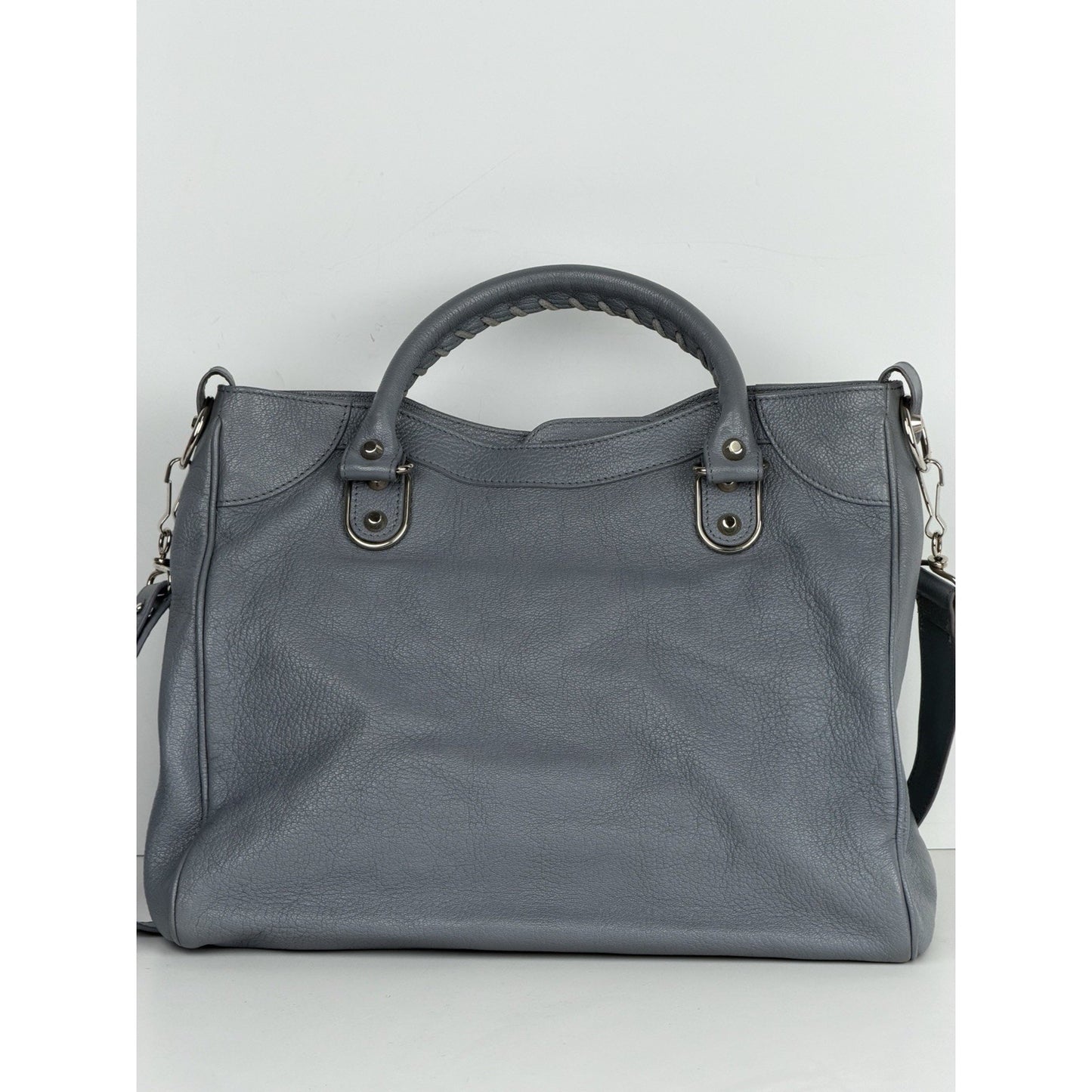 Balenciaga Motocross Classic City Shoulder Bag Medium in Grey Leather S
