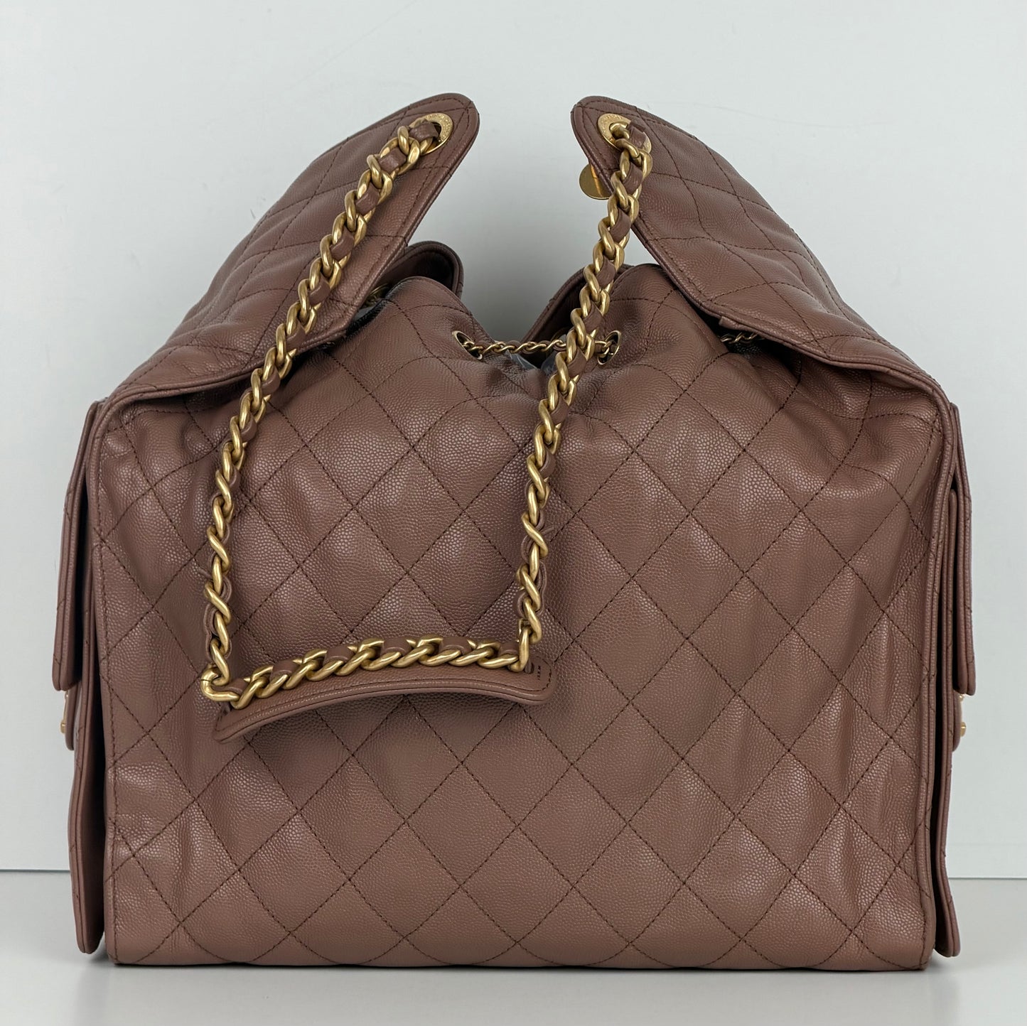 Chanel 25 Medium Hobo Bag Brown Caviar Leather 2026