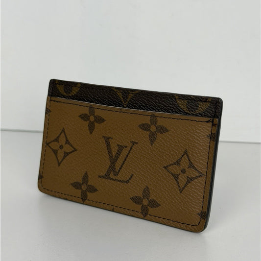 Louis Vuitton Reverse Monogram Card Holder Brown Coated Canvas NFC S11