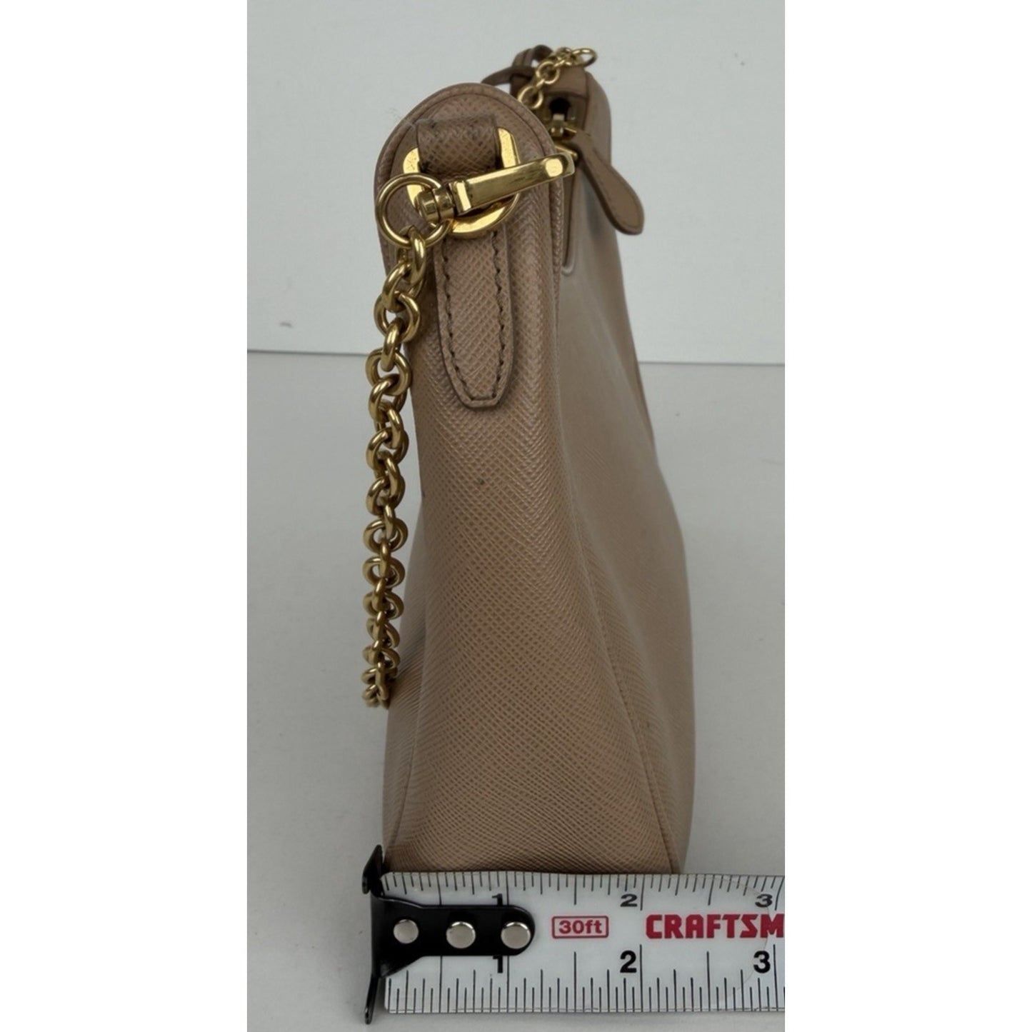 Prada Re-Edition 2005 Saffiano Leather Bag in Cameo Beige S07