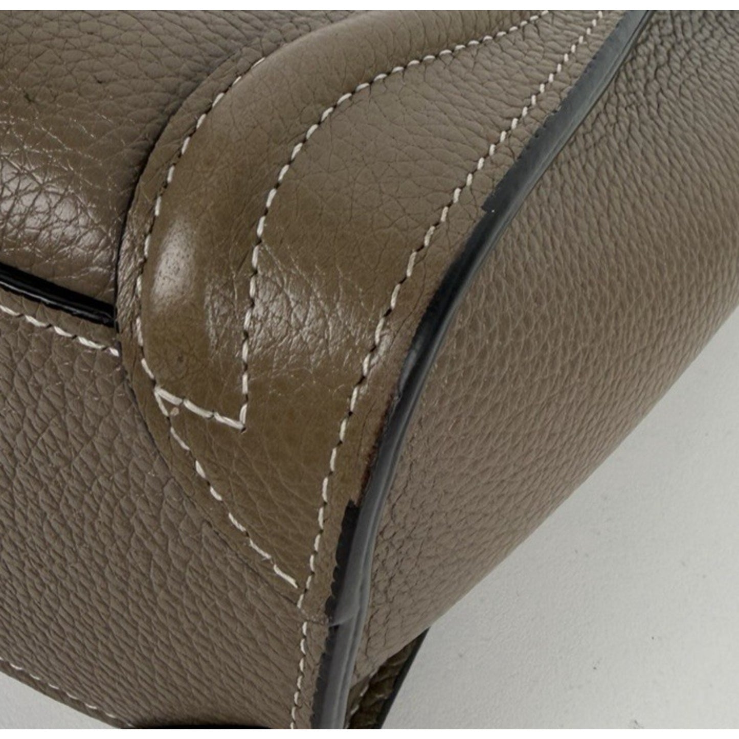 Celine Luggage Nano Bag in "Souris" Taupe Shade Drummed Calfskin Leather S05
