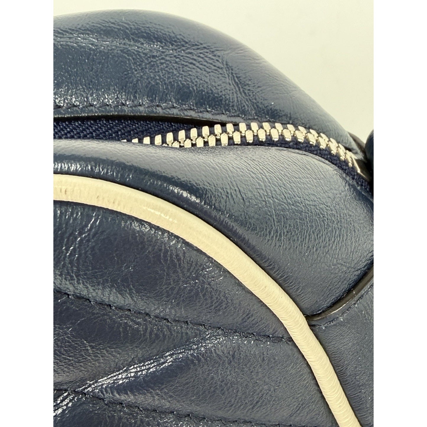 Gucci GG Marmont Small Shoulder Bag Diagonal Dark Blue Quilted Leather S17