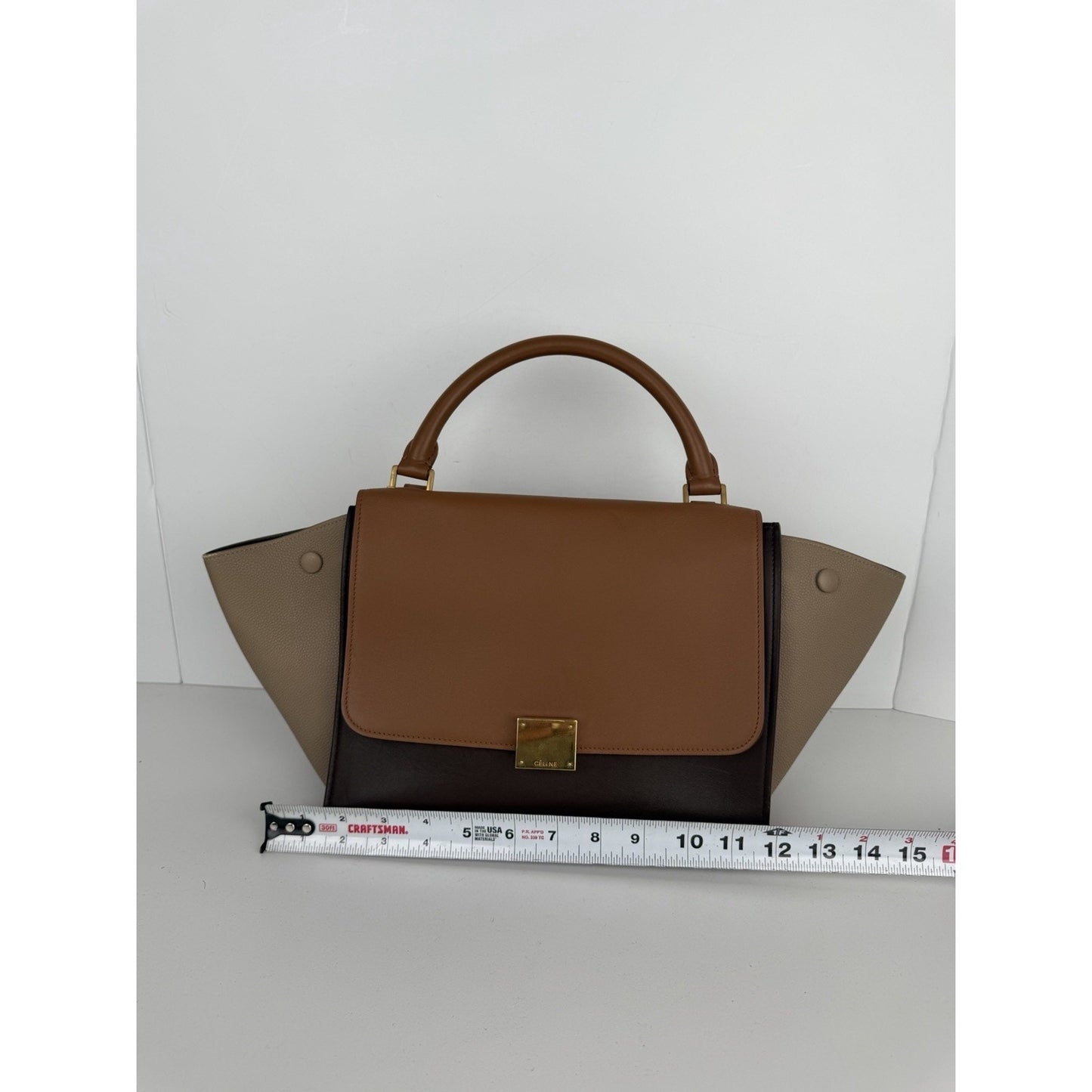 Celine Medium Trapeze Bag Medium in Tri-Color Leather S