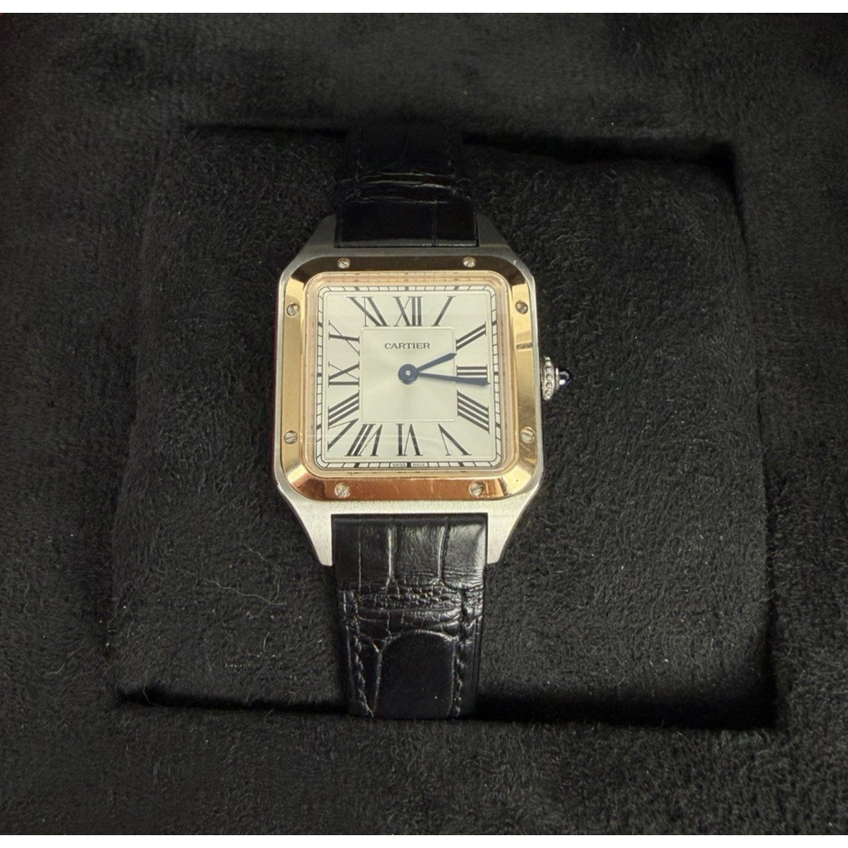 Cartier Santos-Dumont Small Watch in Two-Tone Steel and Rose Gold