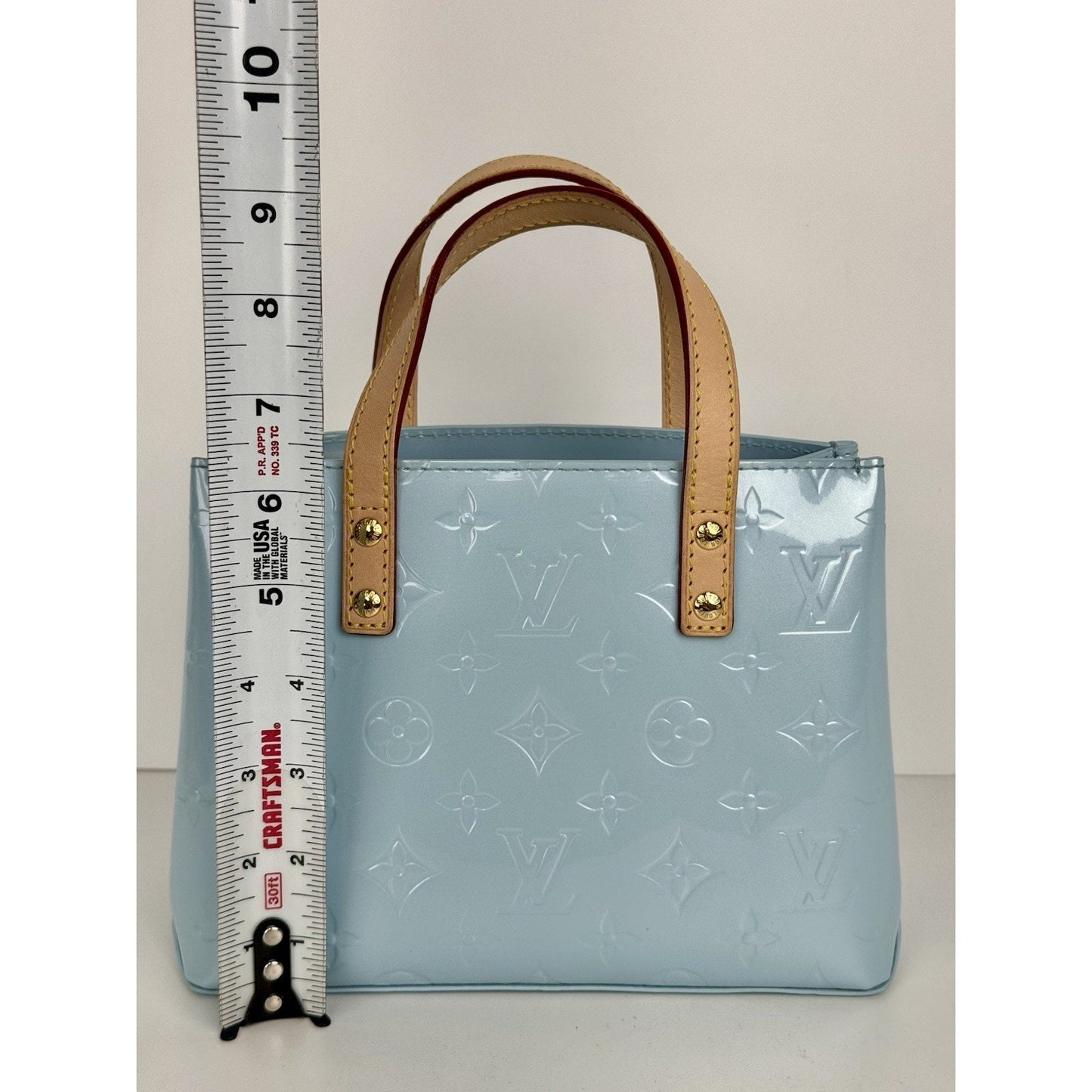 Louis Vuitton Reade PM NM Sky Blue Vernis Leather Tote