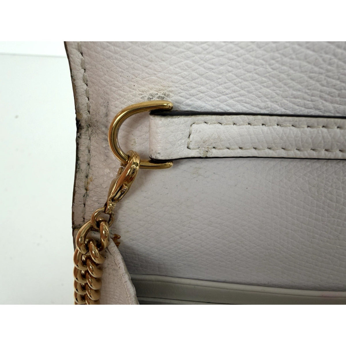 Fendi F is Fendi Envelope Wallet on Chain Crossbody Bag in White Leather S-08
