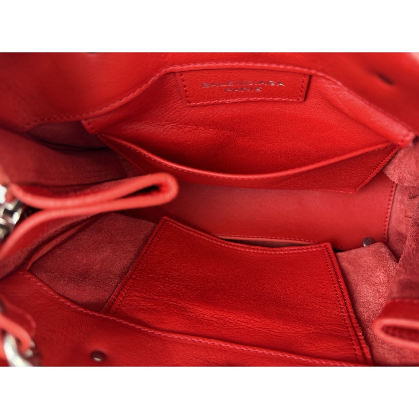 Balenciaga Papier A4 Zip-Around Tote Bag Mini in Red Calfskin Leather S-01