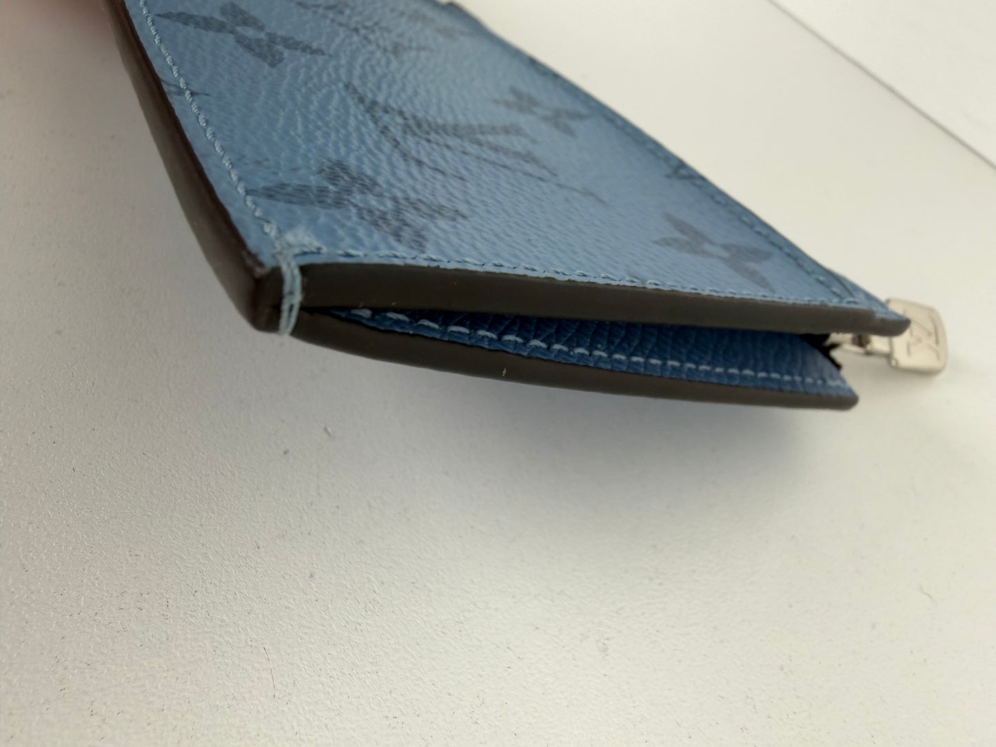 Louis Vuitton Taigarama Coin Card Holder in Blue LV Monogram Canvas NFC Y
