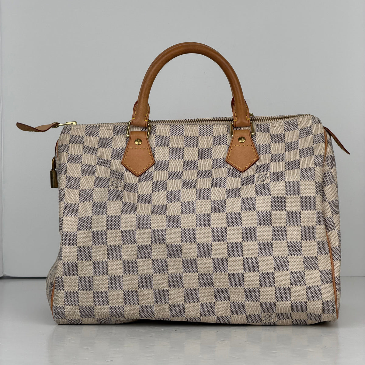 Louis Vuitton Speedy 30 Top Handle Bag in Damier Azur Coated Canvas 2010 YS27