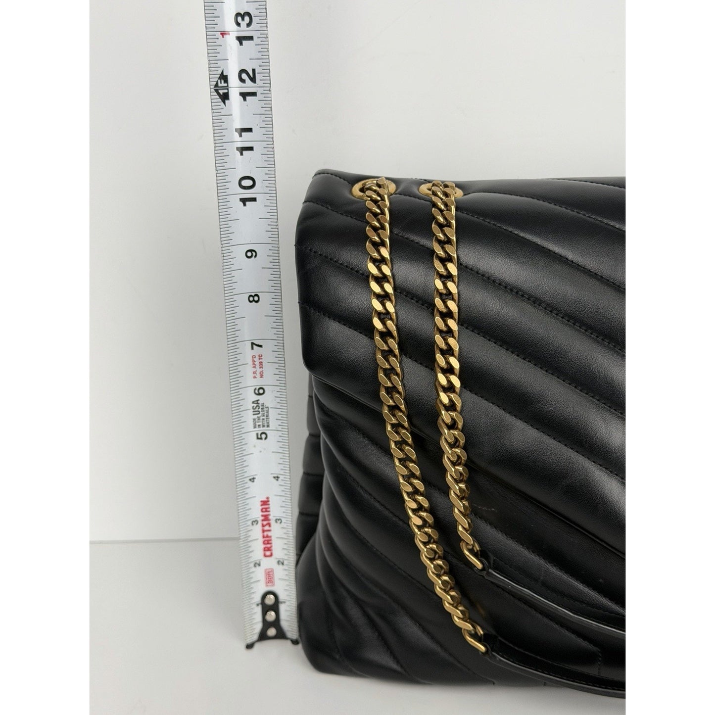 Saint Laurent Loulou Large Shoulder Bag in Black Quilted Leather C5