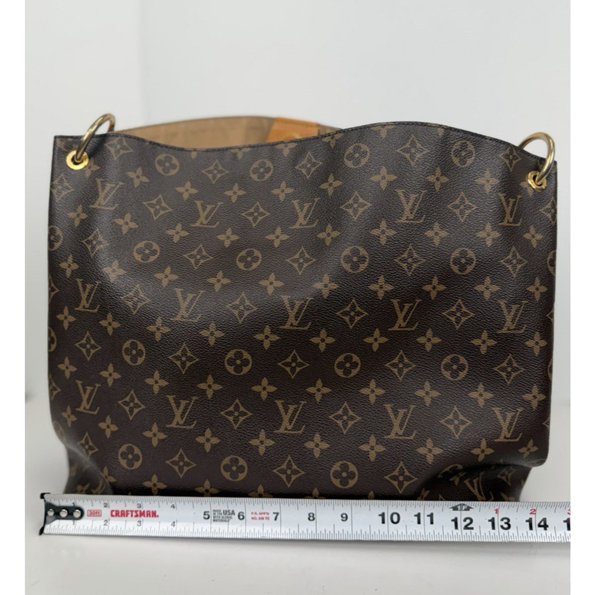 Louis Vuitton Graceful PM Tote Shoulder Bag Brown Monogram Coated Canvas 2017 F3