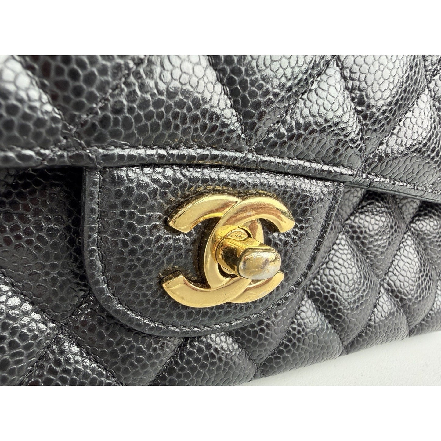 Chanel Classic Double Flap Medium Bag in Black Quilted Caviar Leather 2019 C6