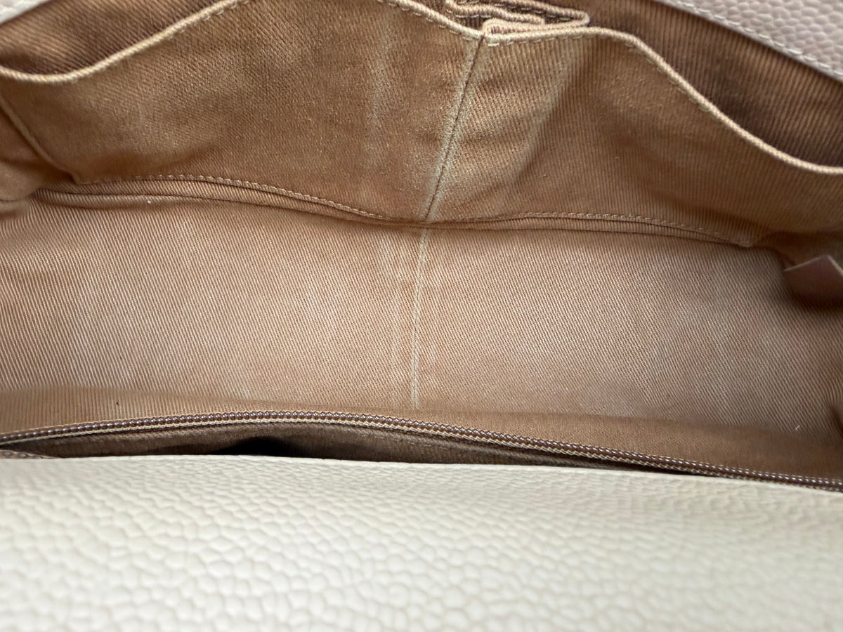 Chanel Trapezio Flap Bag in Quilted Beige Leather 2012-2013 YF1