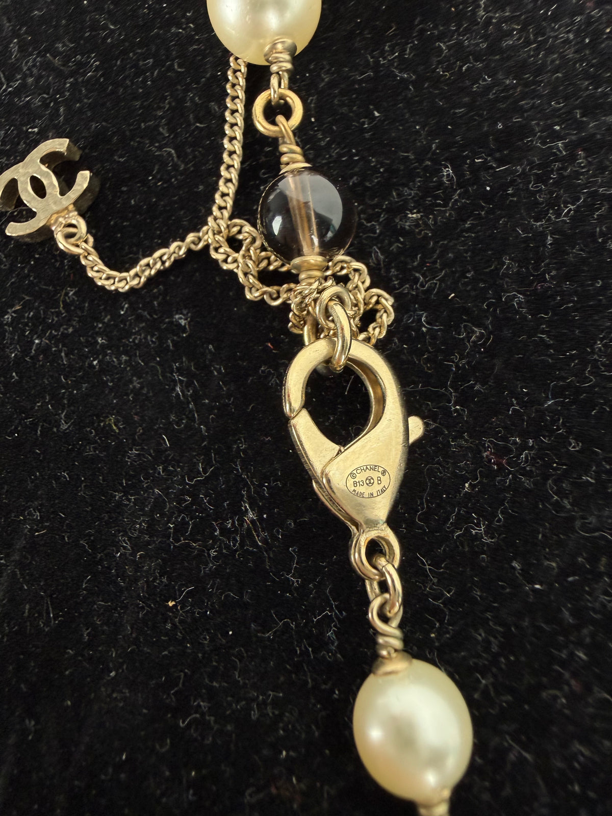 Chanel Long Beaded and Faux Pearl Station Necklace K-1