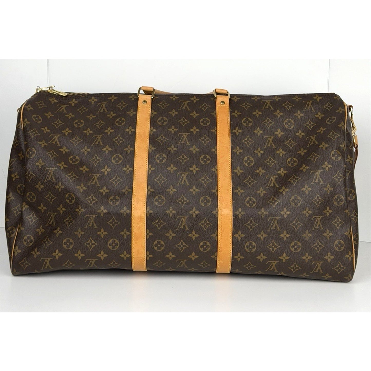 Louis Vuitton Keepall 60 Bag Brown Coated Canvas Classic Monogram Patter 1997 S