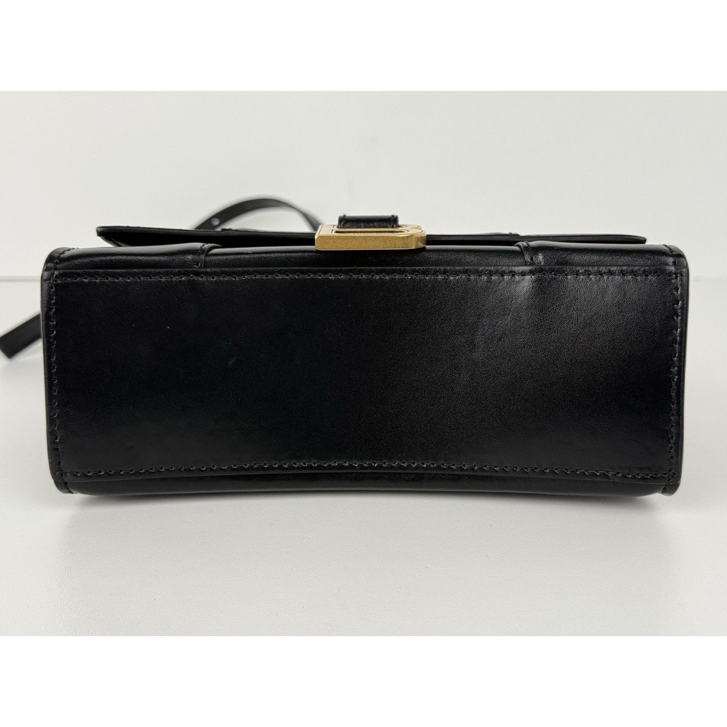 Balenciaga Hourglass XS Top Handle Bag Black Leather with Silver Hardware