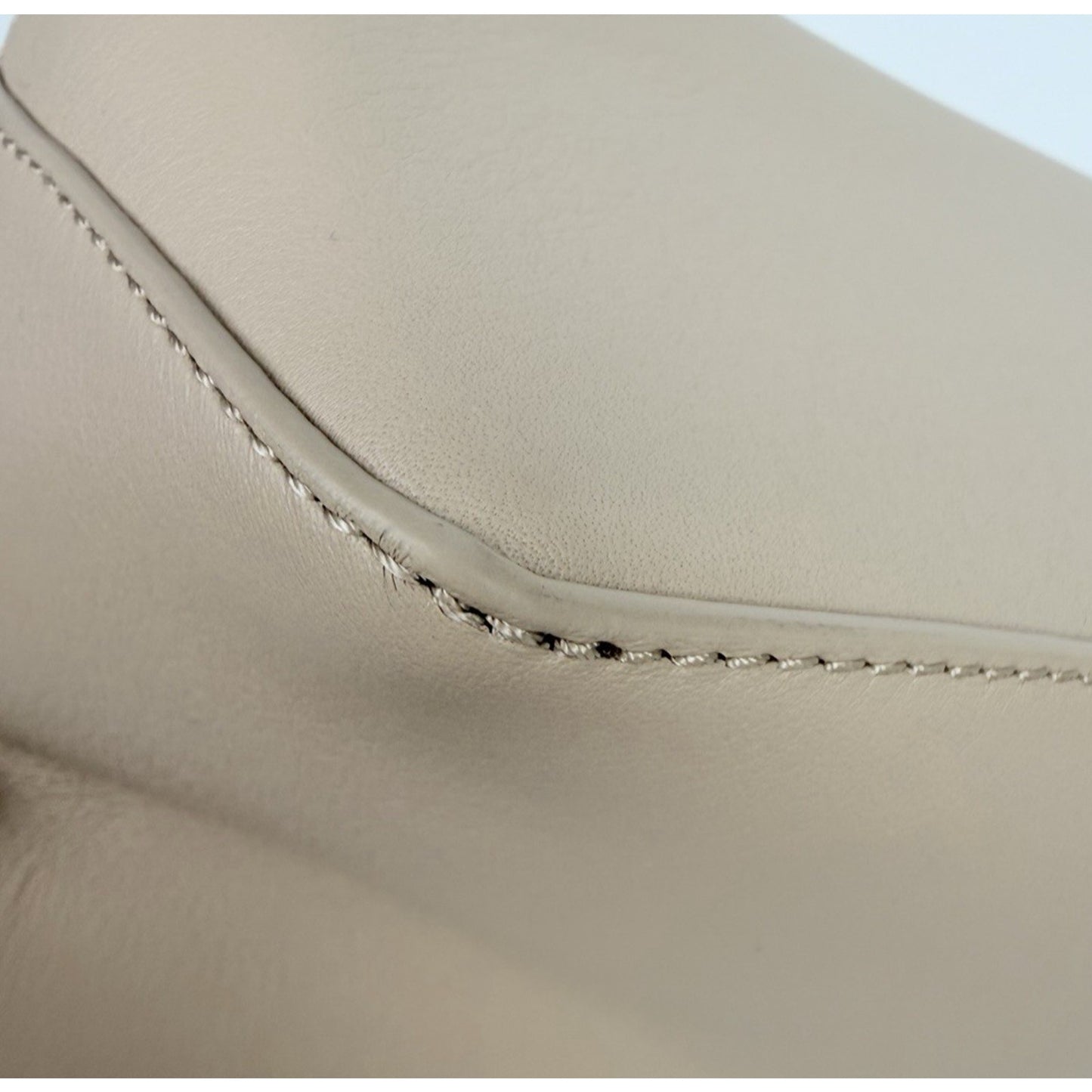 LOEWE Puzzle Edge Shoulder Bag Small in Beige and White Calfskin Leather F3