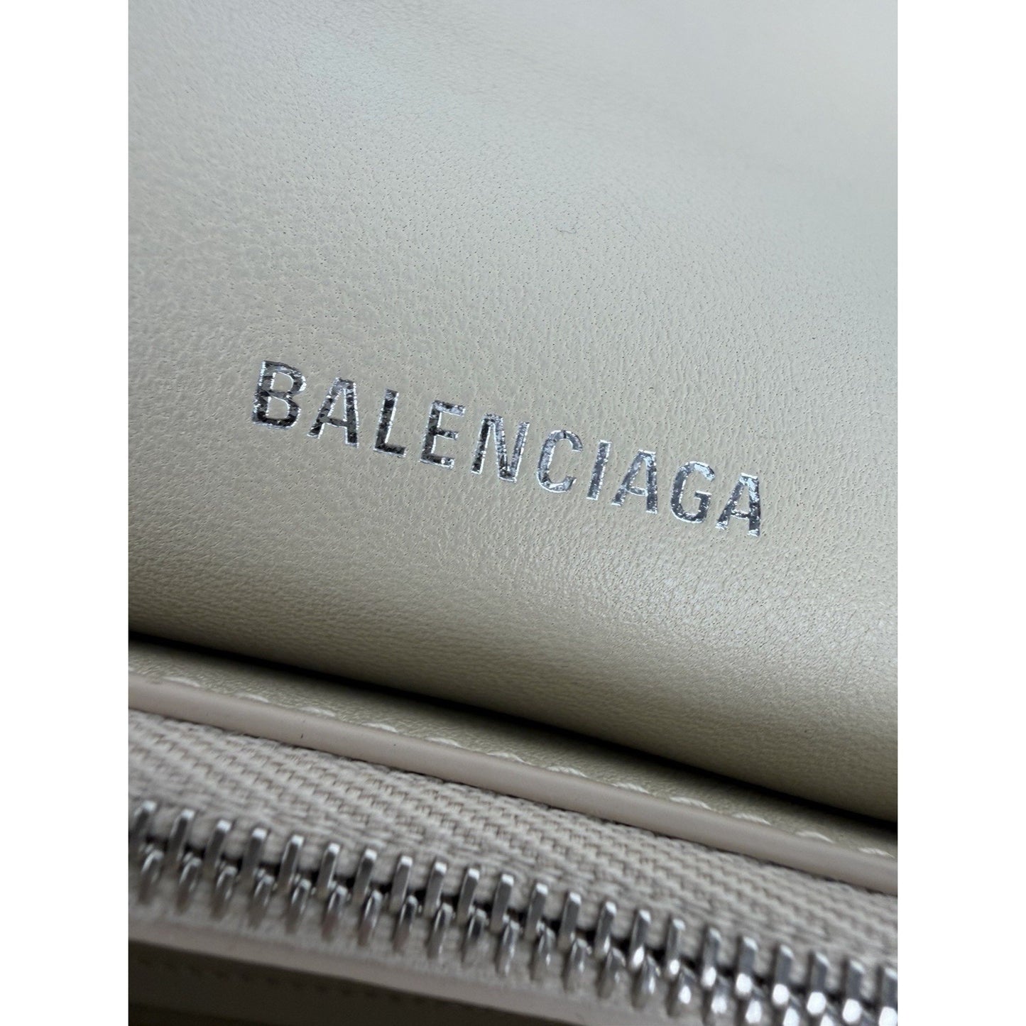 Balenciaga Hourglass Chain Shoulder Bag Small in Beige Curly Faux Shearling C-9