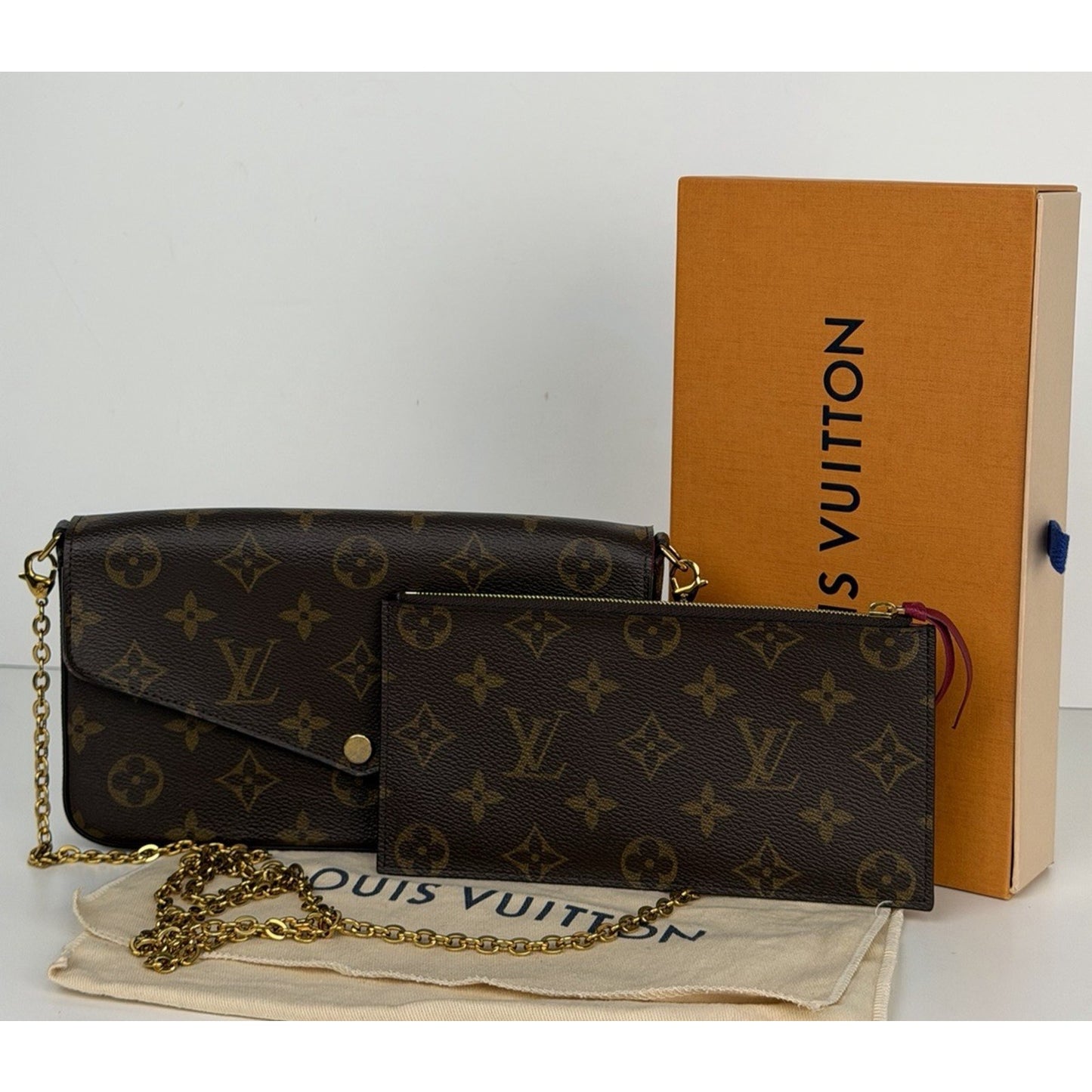 Louis Vuitton Felicie Pochette in Monogram Coated Canvas Handbag 2020 D4