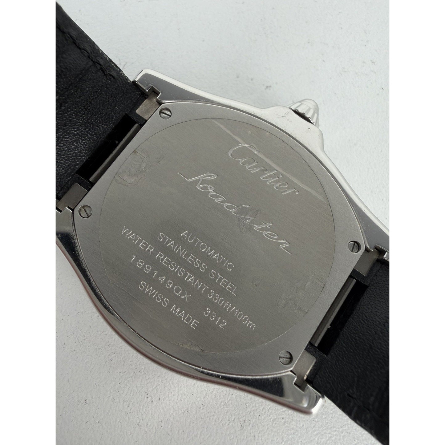 Cartier Roadster 3312 Tonneau-Shaped Case & Black Textured Rubber 41mm