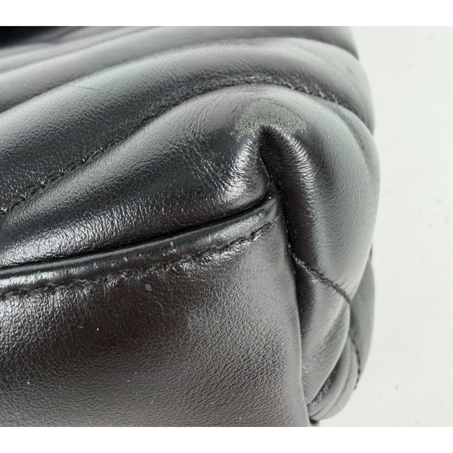 Saint Laurent Loulou Shoulder Bag Medium in Black Quilted Chevron Leather B-1