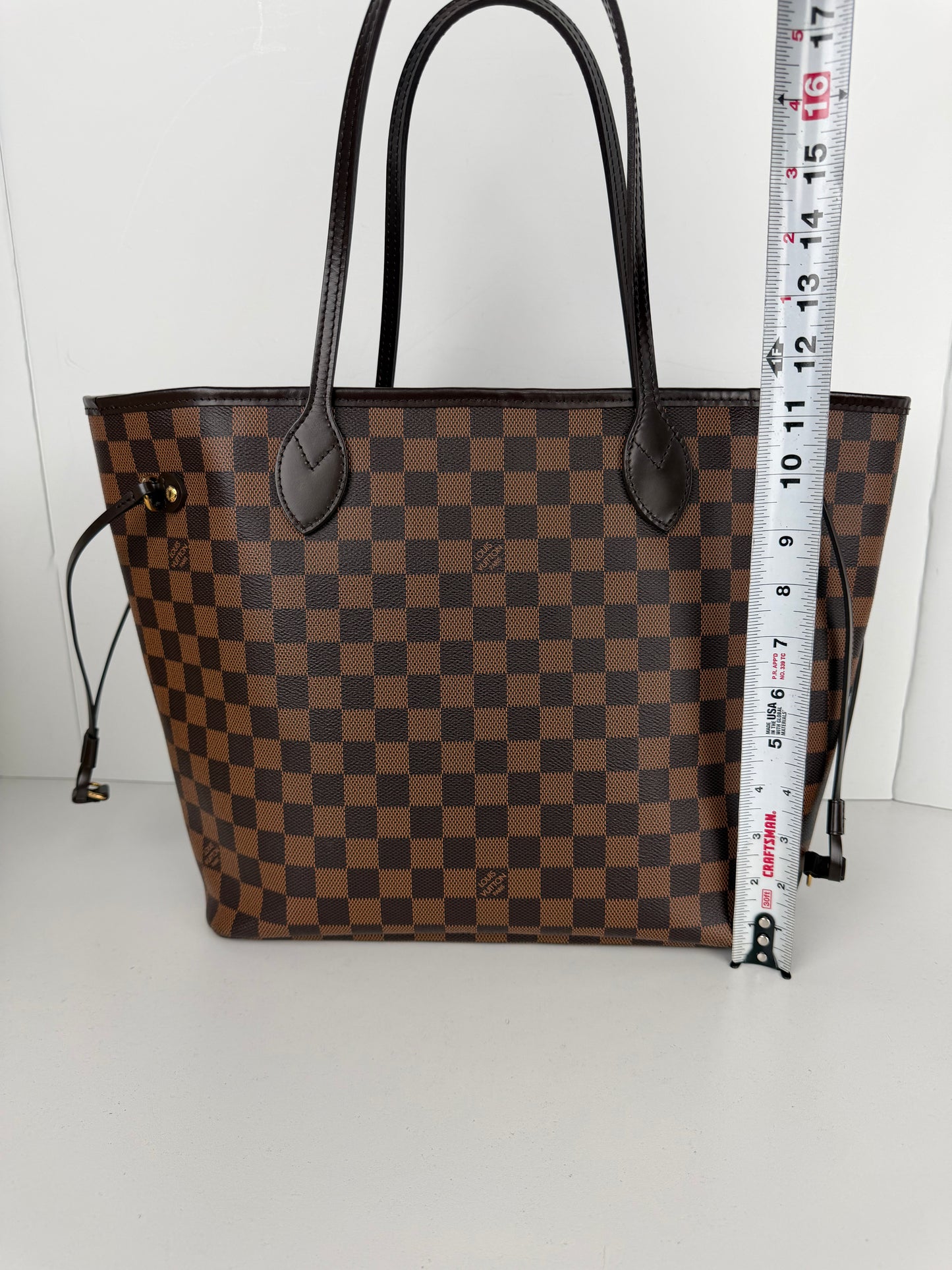Louis Vuitton Neverfull MM Tote Bag in Damier Ebene Coated Canvas 2015 YE-1