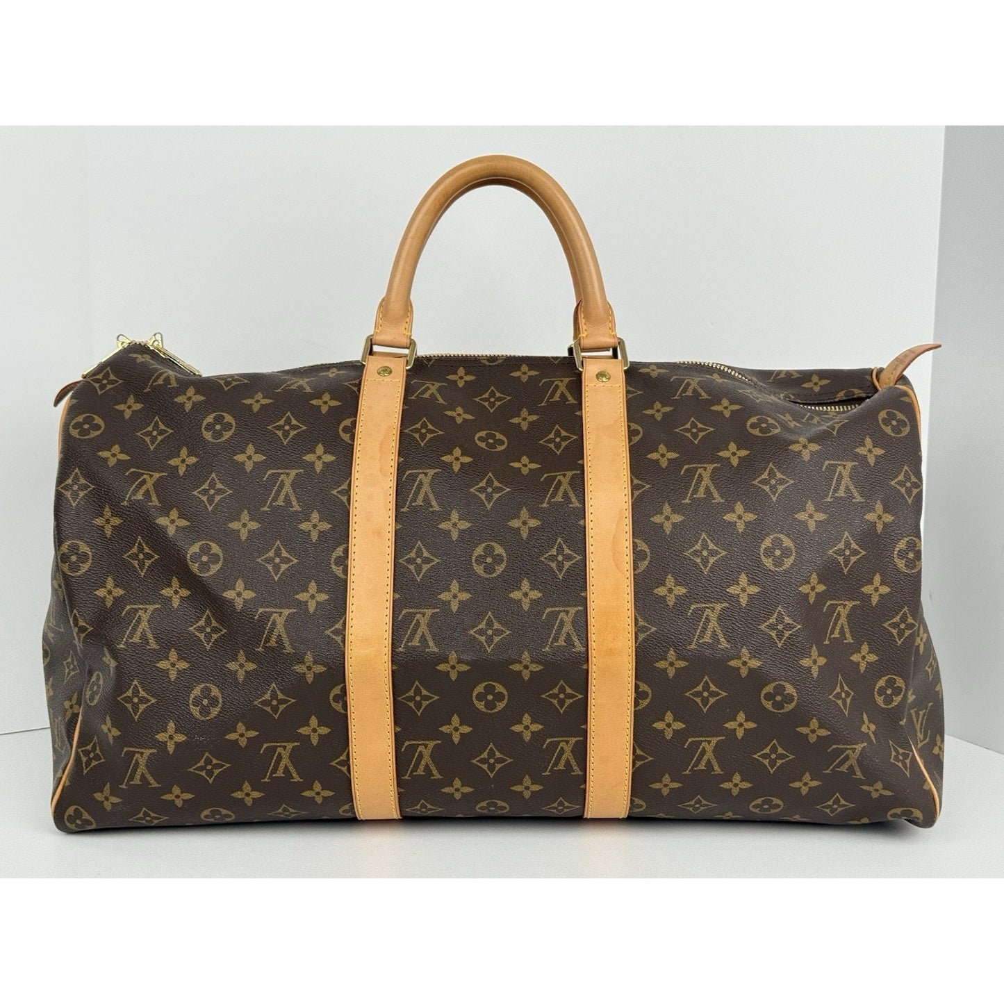 Louis Vuitton Keepall 50 Monogram Canvas Duffle Bag Brown
