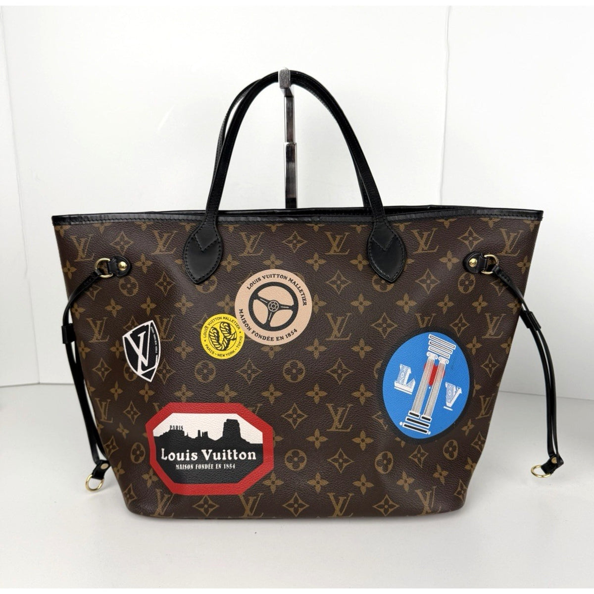 Louis Vuitton Neverfull World Tour MM Shoulder Bag Brown Coated Canvas 2016 S4