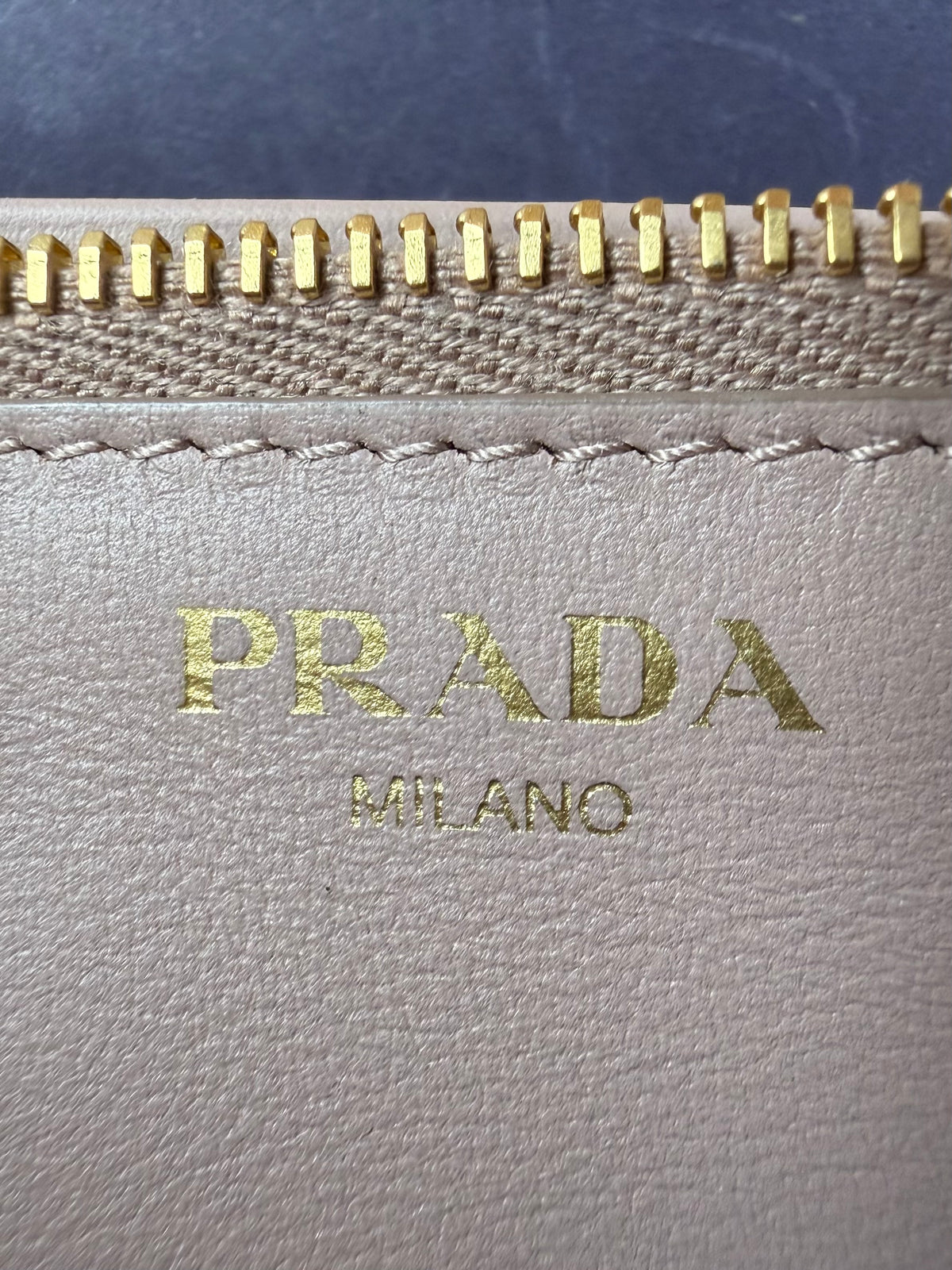 Prada Vitello Move Leather Continental Long Wallet in Dust Pink K-3