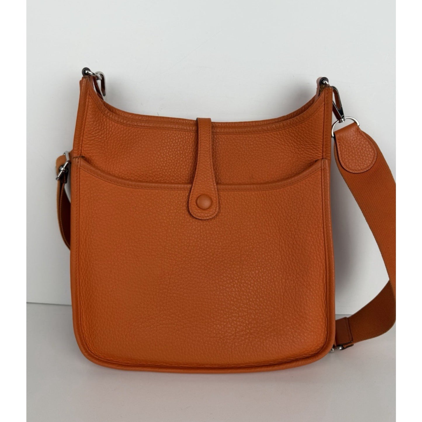 Hermes Evelyne III Crossbody Bag 29 Orange Taurillon Clemence Leather R-1 2010