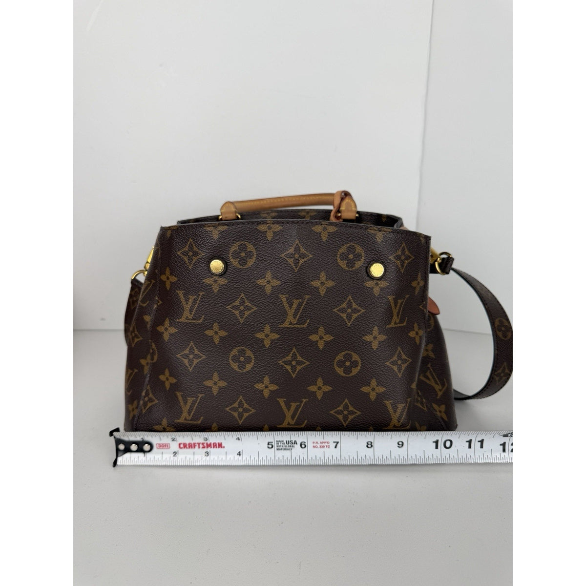 Louis Vuitton Montaigne BB Top-Handle Bag in Brown Coated Canvas 2019 S-02