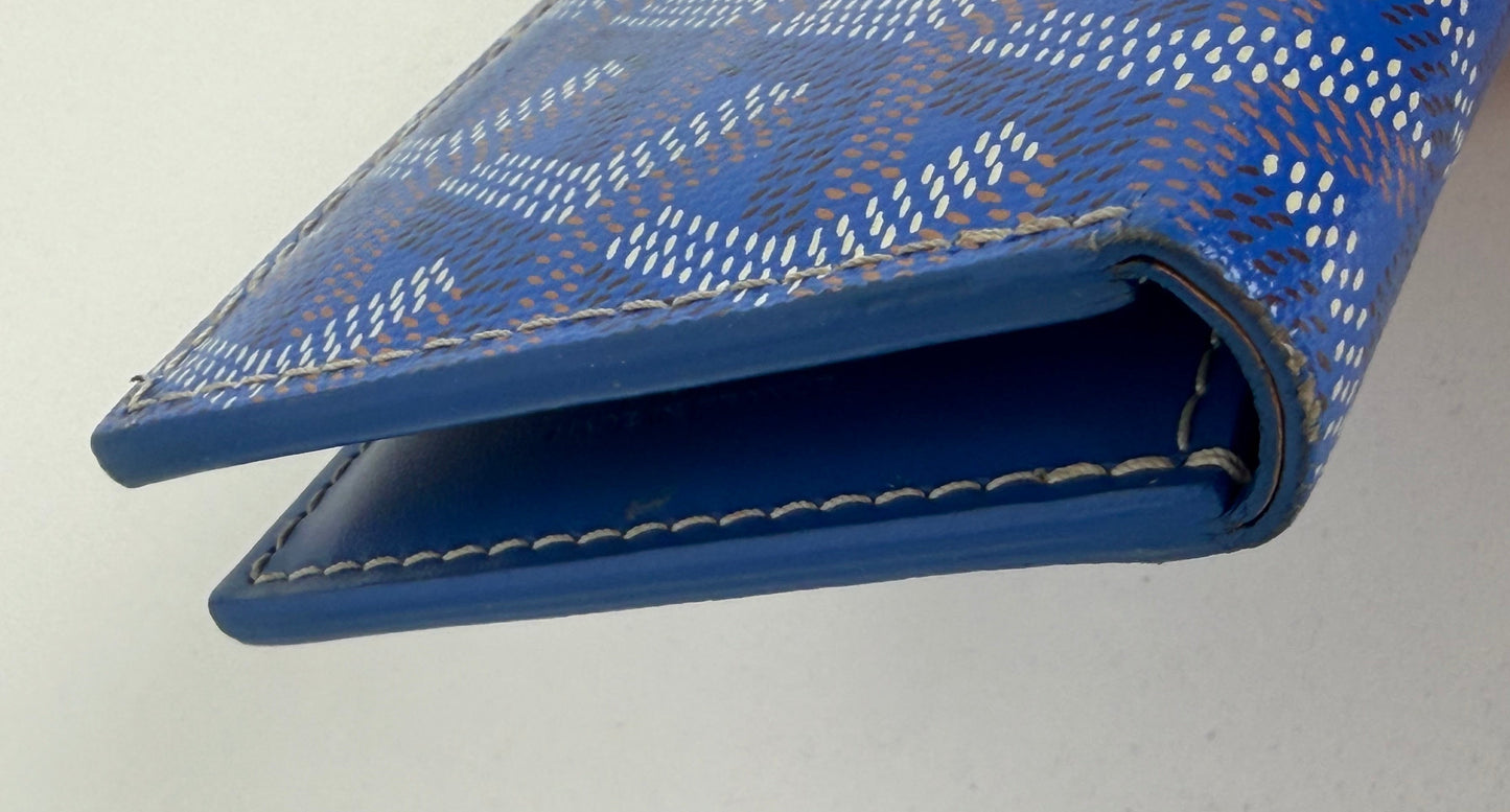 Goyard Saint-Marc Bi-Fold Card Wallet in Blue Goyardine Coated Canvas YK-2