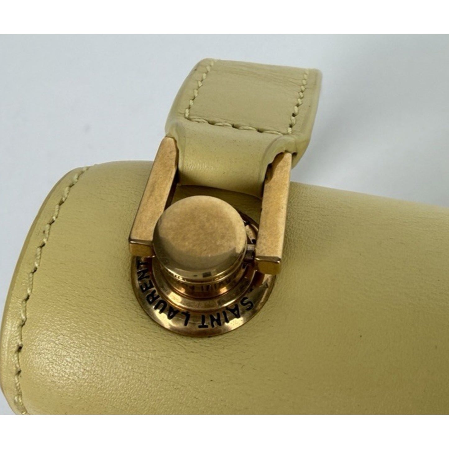 Saint Laurent Le Carre Shoulder Bag in Yellow Leather with Prominent Gold S19