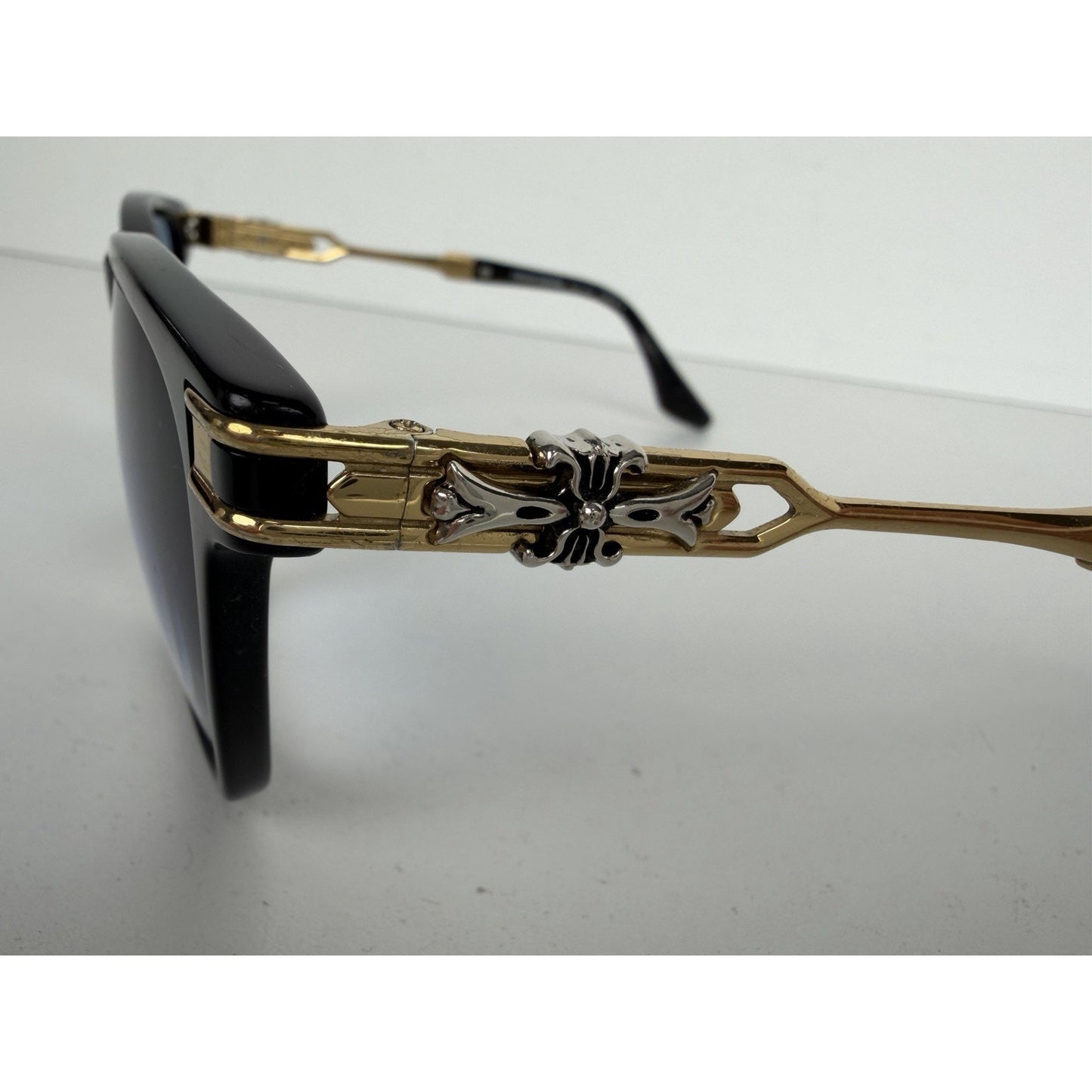 Chrome Hearts Eyeglasses Frame Titanium IP CH5605 Black&Gold K1