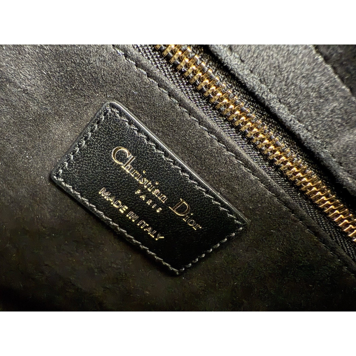 Dior Lady Medium Tote Shoulder Bag Black Leather