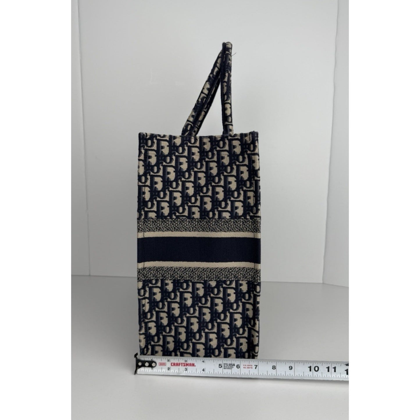Christian Dior Oblique Large Book Tote Bag Blue Classic Monogram Canvas 2019 D3