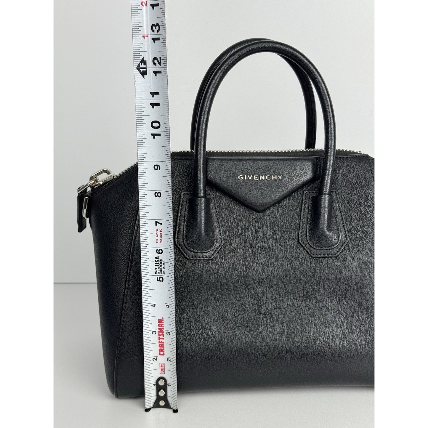 Givenchy Antigona Bag in Black Grained Leather with Silver Hardware S02