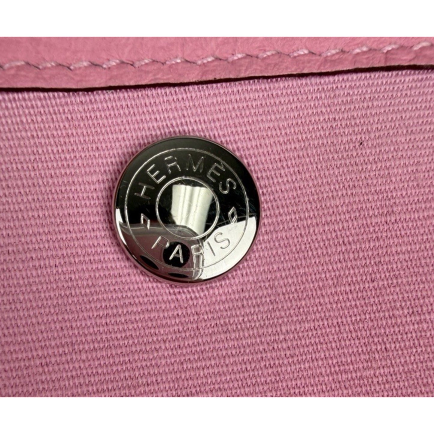 Hermes Toile & Clemence Garden Party 30 Top Handle Bag Rose Sakura C4