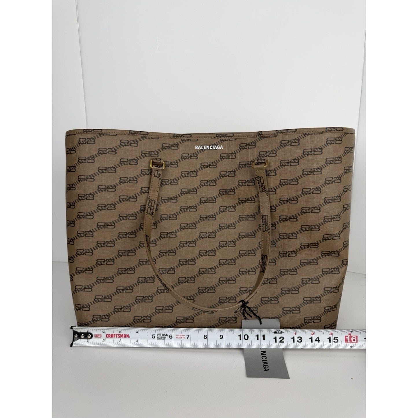 Balenciaga Signature BB Monogram East-West Shopper Tote Bag Large Brown Canvas S